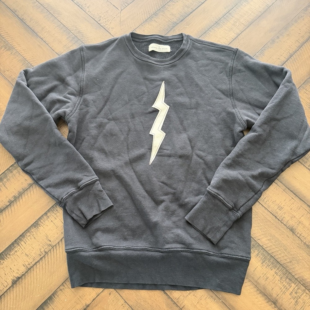 Imogene Willie Sweatshirtt Unisex XS Pullover Sweater Lightning Bolt USA Made